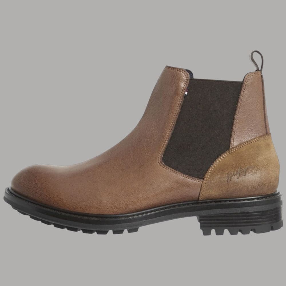 Stivaletti in Pelle Chelsea Boot Uomo Tommy Hilfiger Marroni - 6
