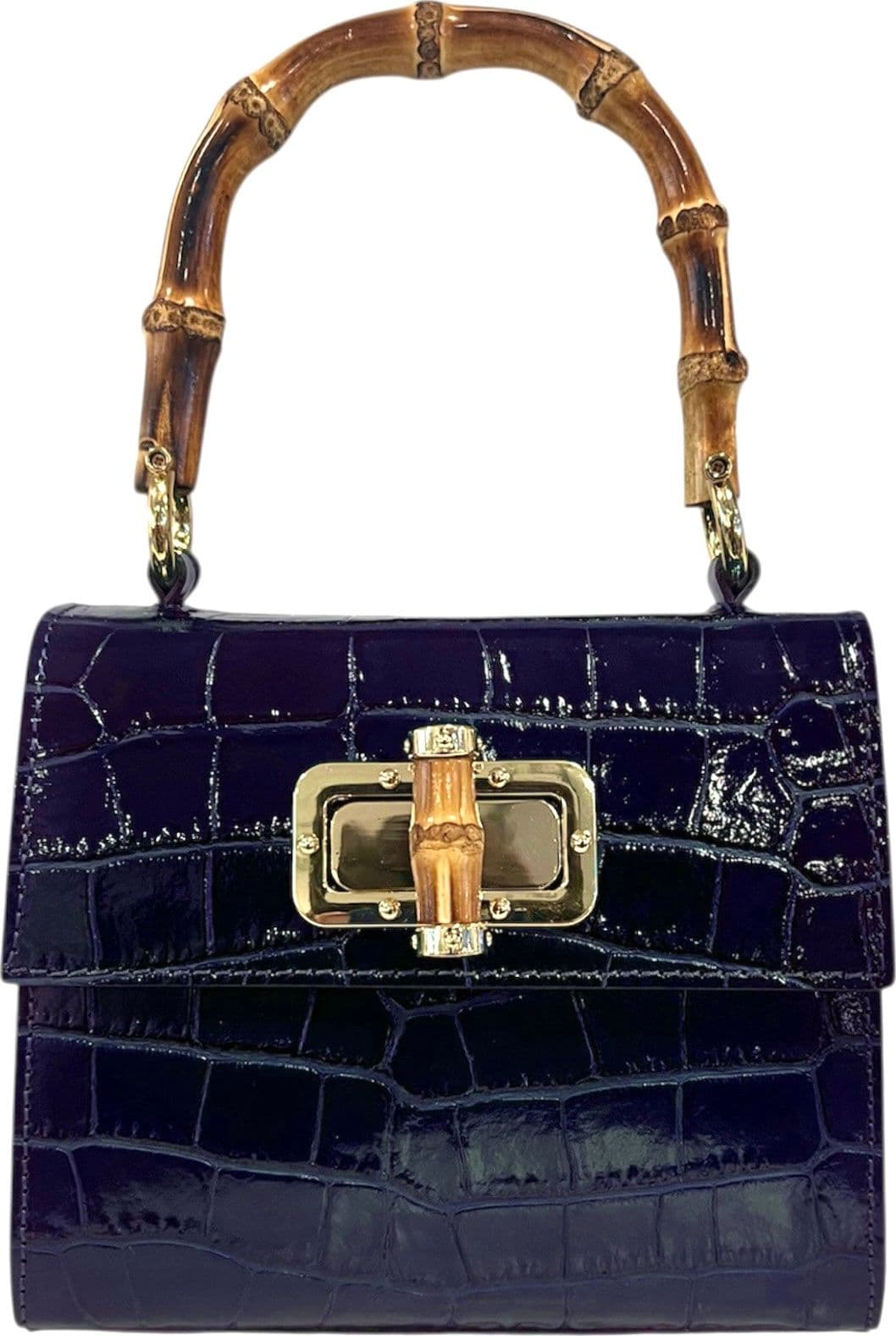 Modarno Borsa a mano fantasia Cocco 18x9x16 cm – Blu Scuro