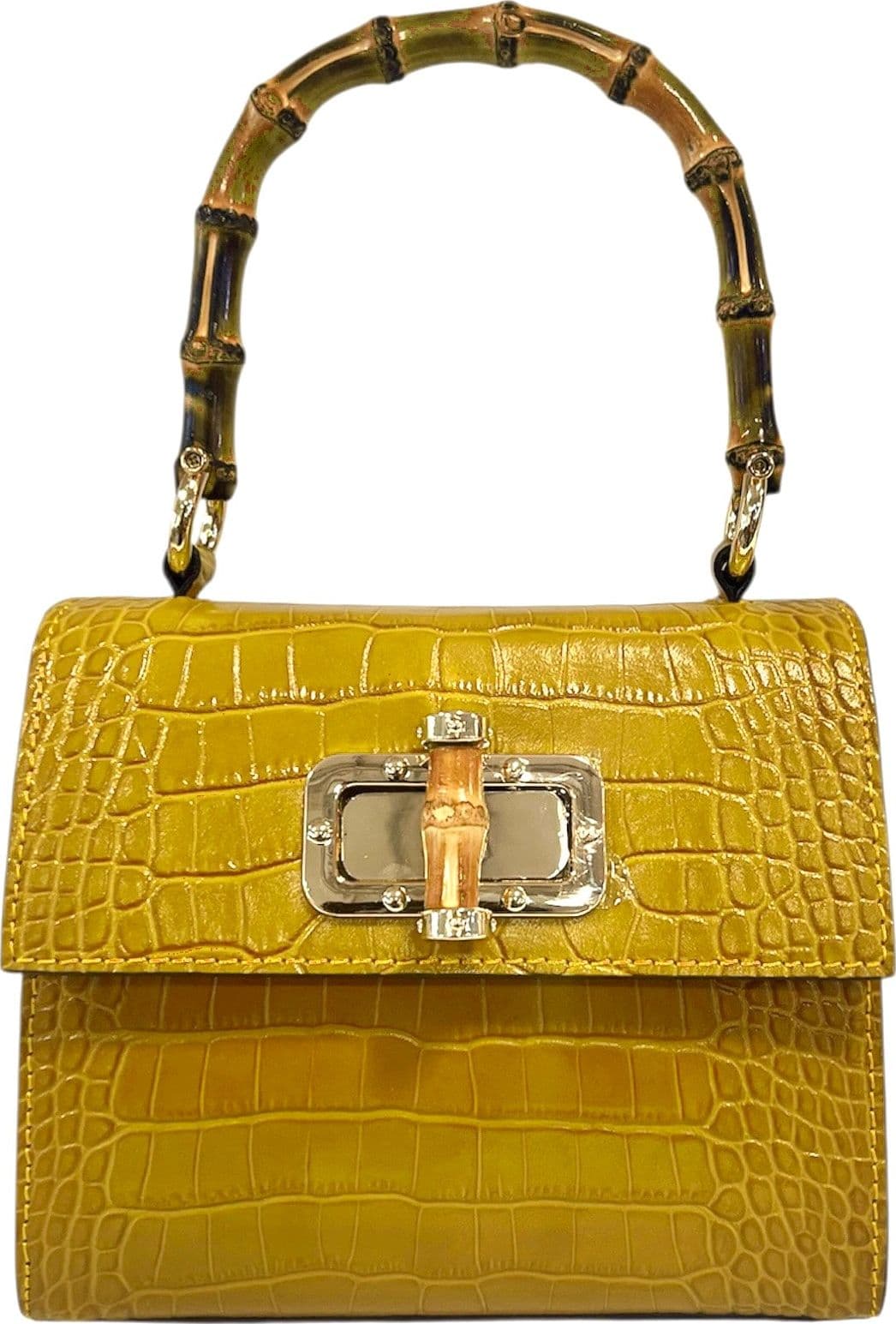 Modarno Borsa a mano fantasia Cocco 18x9x16 cm – Senape