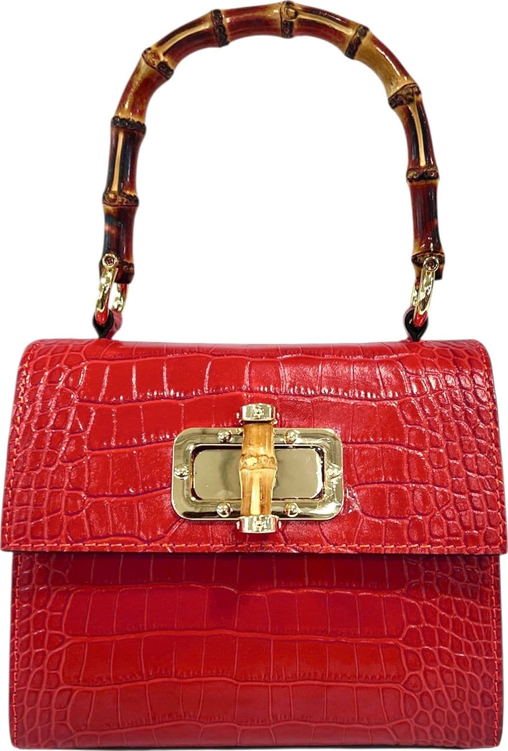 Modarno Borsa a mano fantasia Cocco 18x9x16 cm – Rosso