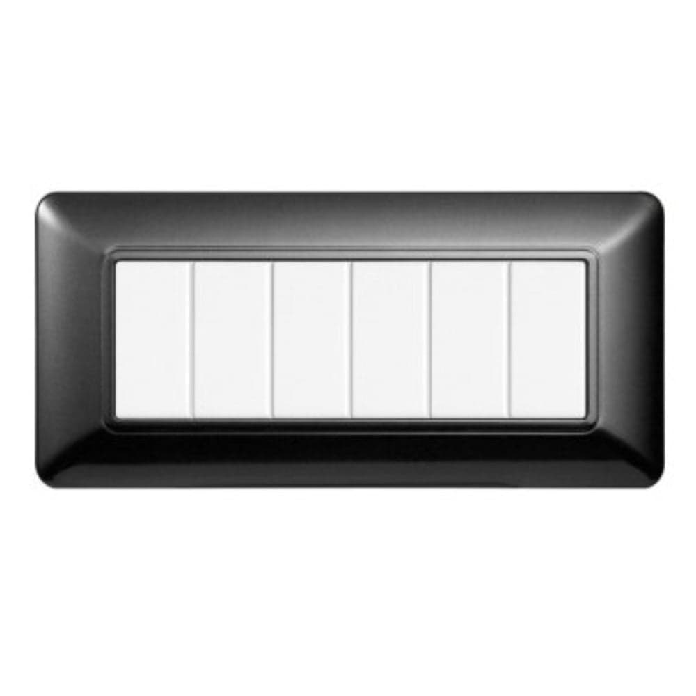 PLACCA PLASTICA 6P ACCIAIO SCURO - 1