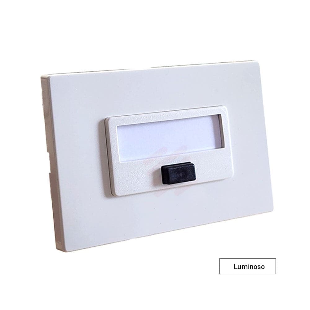 PULSANTE LUMINOSO CON TARGHETTA E PLACCA COMPATIBILE MAGIC SIA CON SCATOLE TONDE CHE CON CASSETTE 3 POSTI