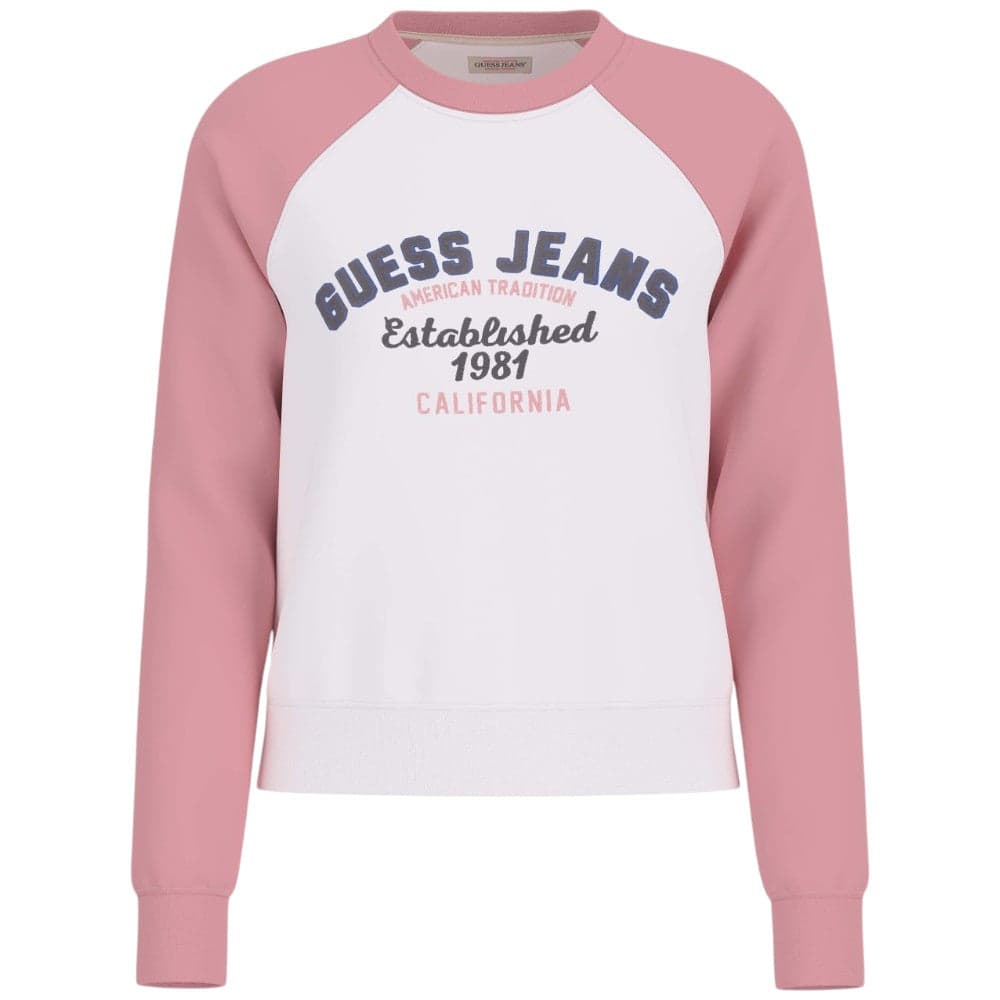 Guess Jeans felpa bianca e rosa W5RQ23 K68I4 F6DX - 3