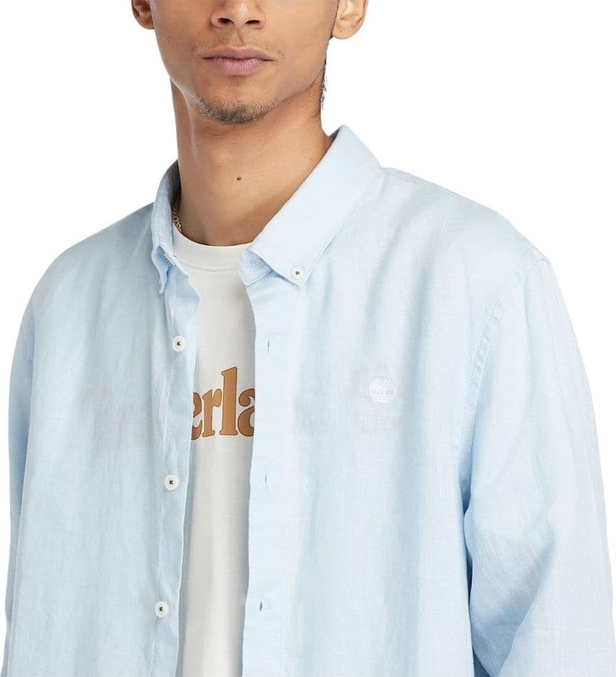 Timberland camicia di lino celeste Mill Brook TB0A2DC3940 Camicie Timberland