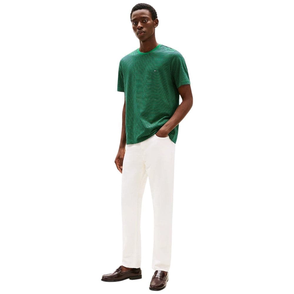 Tommy Hilfiger t-shirt verde a righe MW0MW399950CD T-shirt Tommy Hilfiger