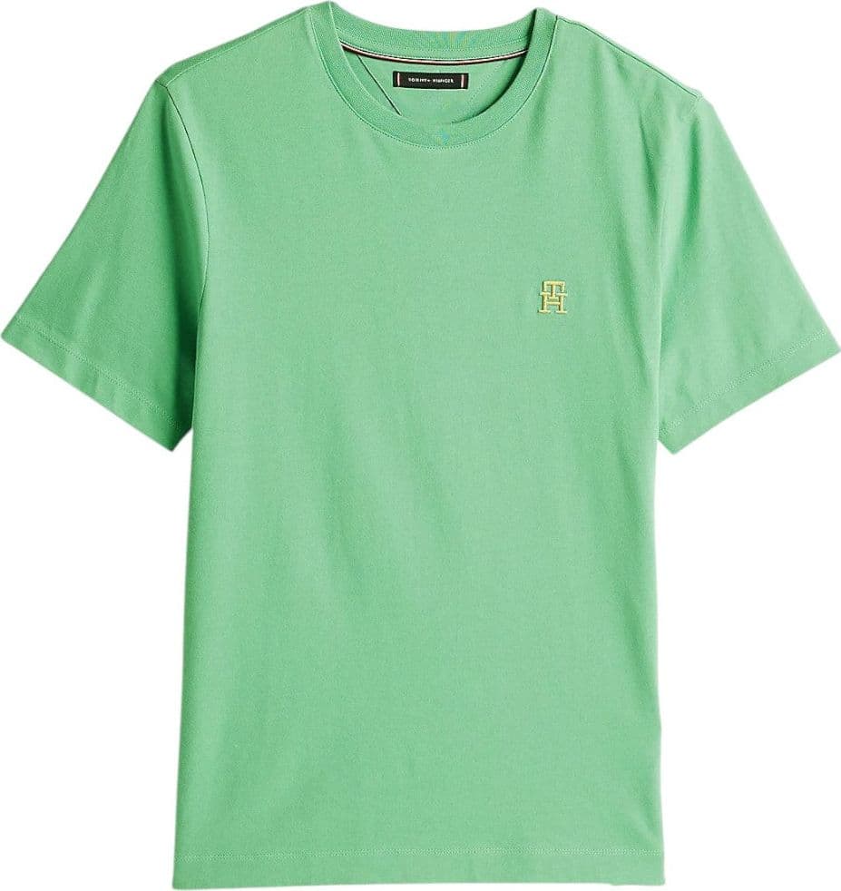 Tommy Hilfiger t-shirt verde logo TH ricamato MW0MW39256L3J - 5