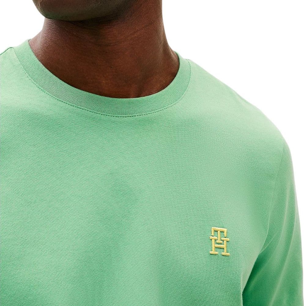Tommy Hilfiger t-shirt verde logo TH ricamato MW0MW39256L3J T-shirt Tommy Hilfiger