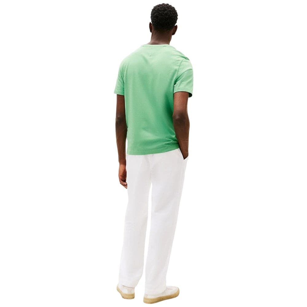 Tommy Hilfiger t-shirt verde logo TH ricamato MW0MW39256L3J - 4