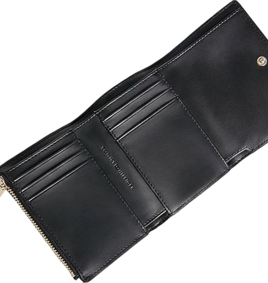Tommy Hilfiger portafoglio nero flap medio AW0AW15746 Portafogli Tommy Hilfiger