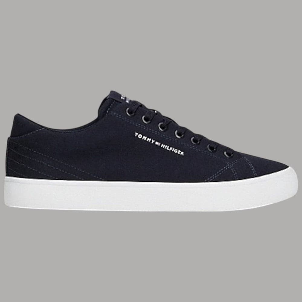Tommy Hilfiger sneakers basse in tela 60% cotone riciclato suola vulcanizzata - 8