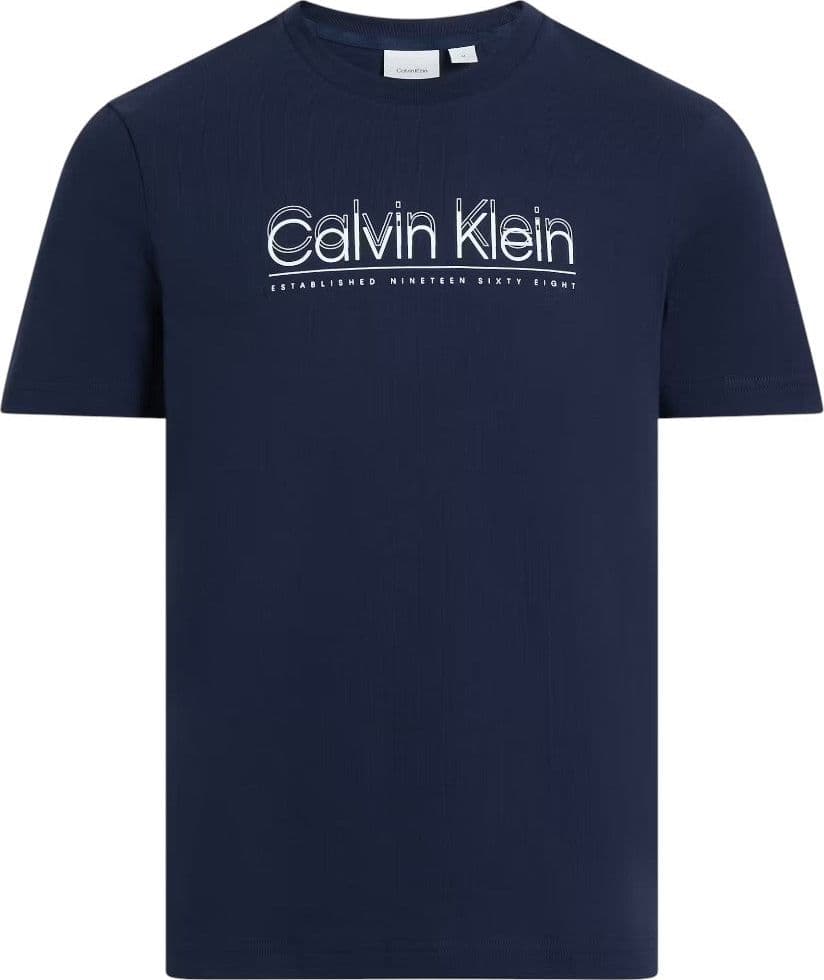 Calvin Klein t-shirt blu doppio logo K10K114149CEF - 3