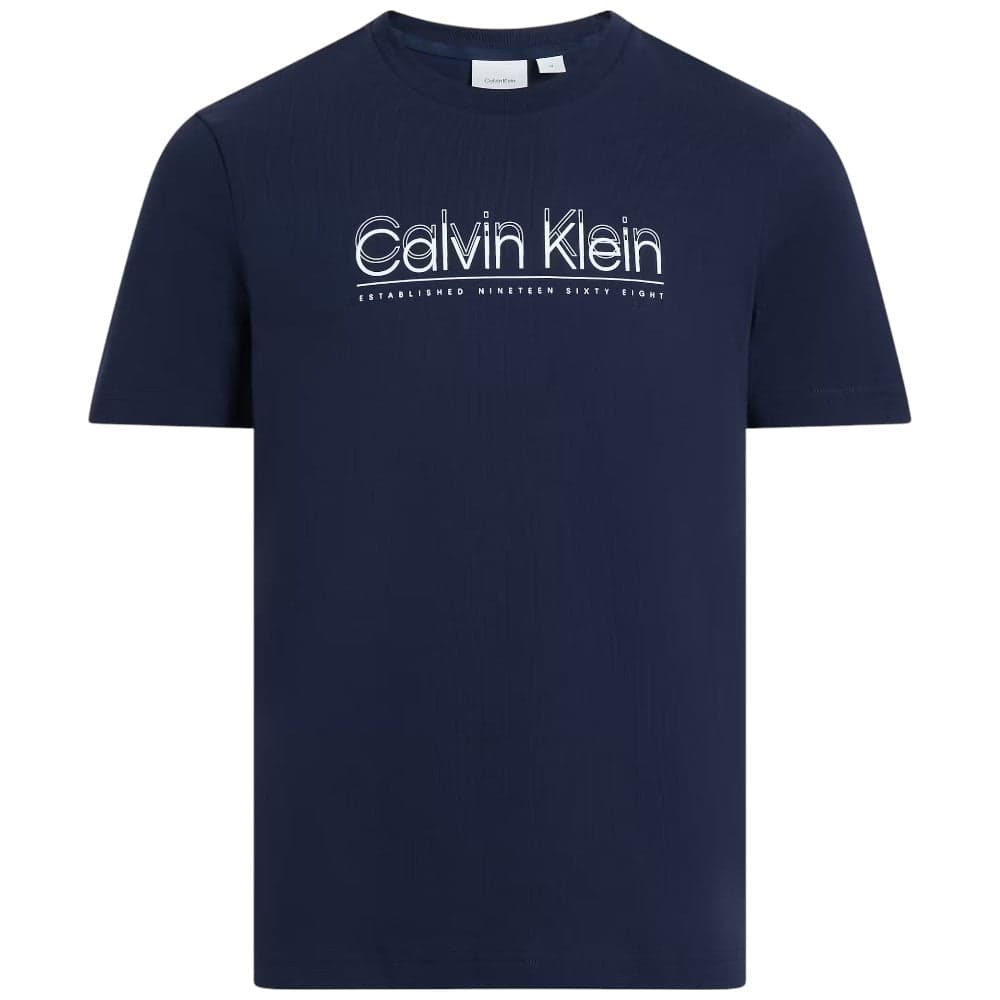 Calvin Klein t-shirt blu doppio logo K10K114149CEF - 3