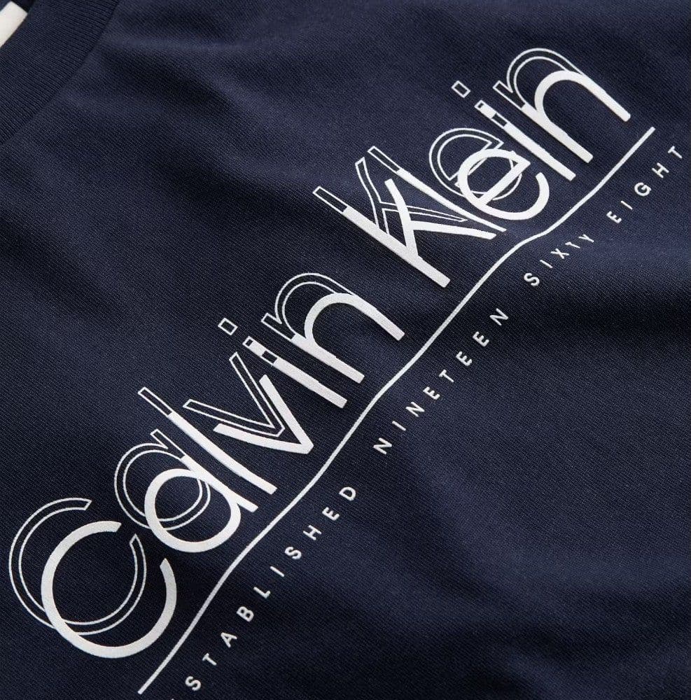 Calvin Klein t-shirt blu doppio logo K10K114149CEF - 2