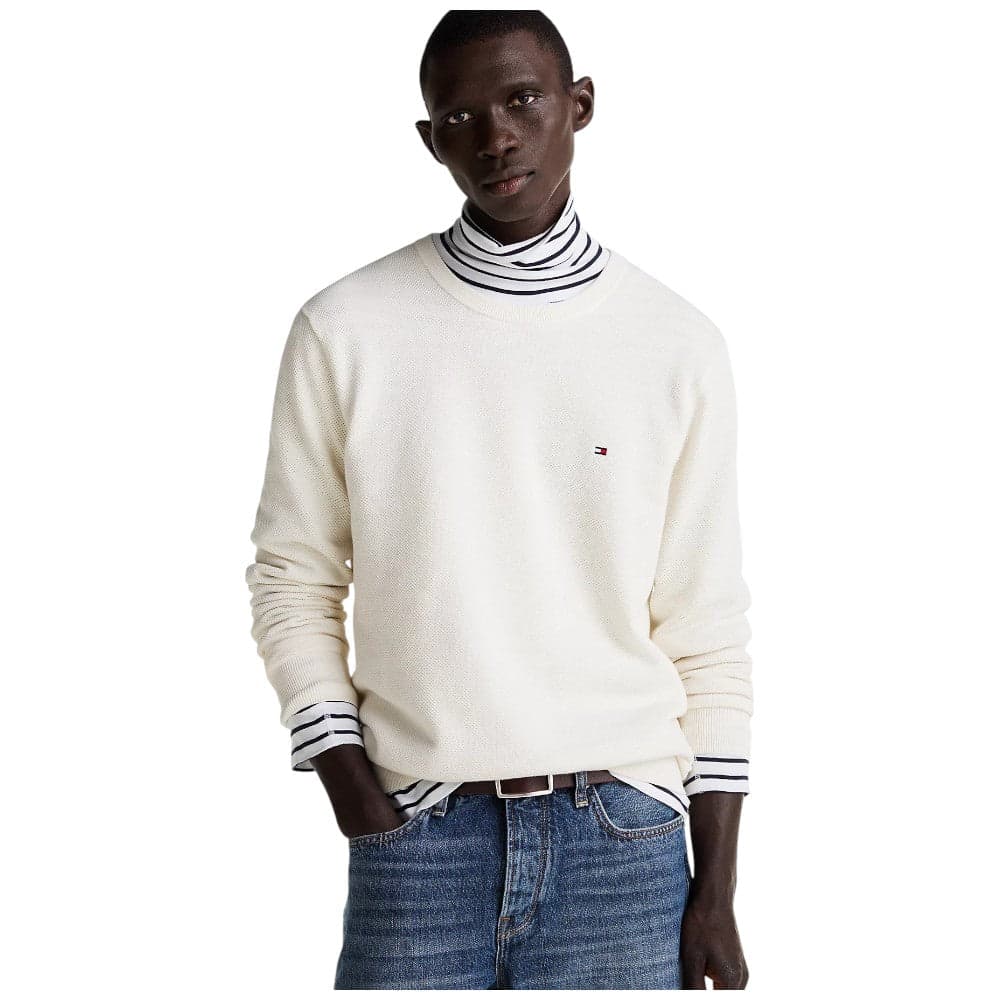 Tommy Hilfiger maglioncino avorio strutturato MW0MW36347Z00 Maglieria Tommy Hilfiger