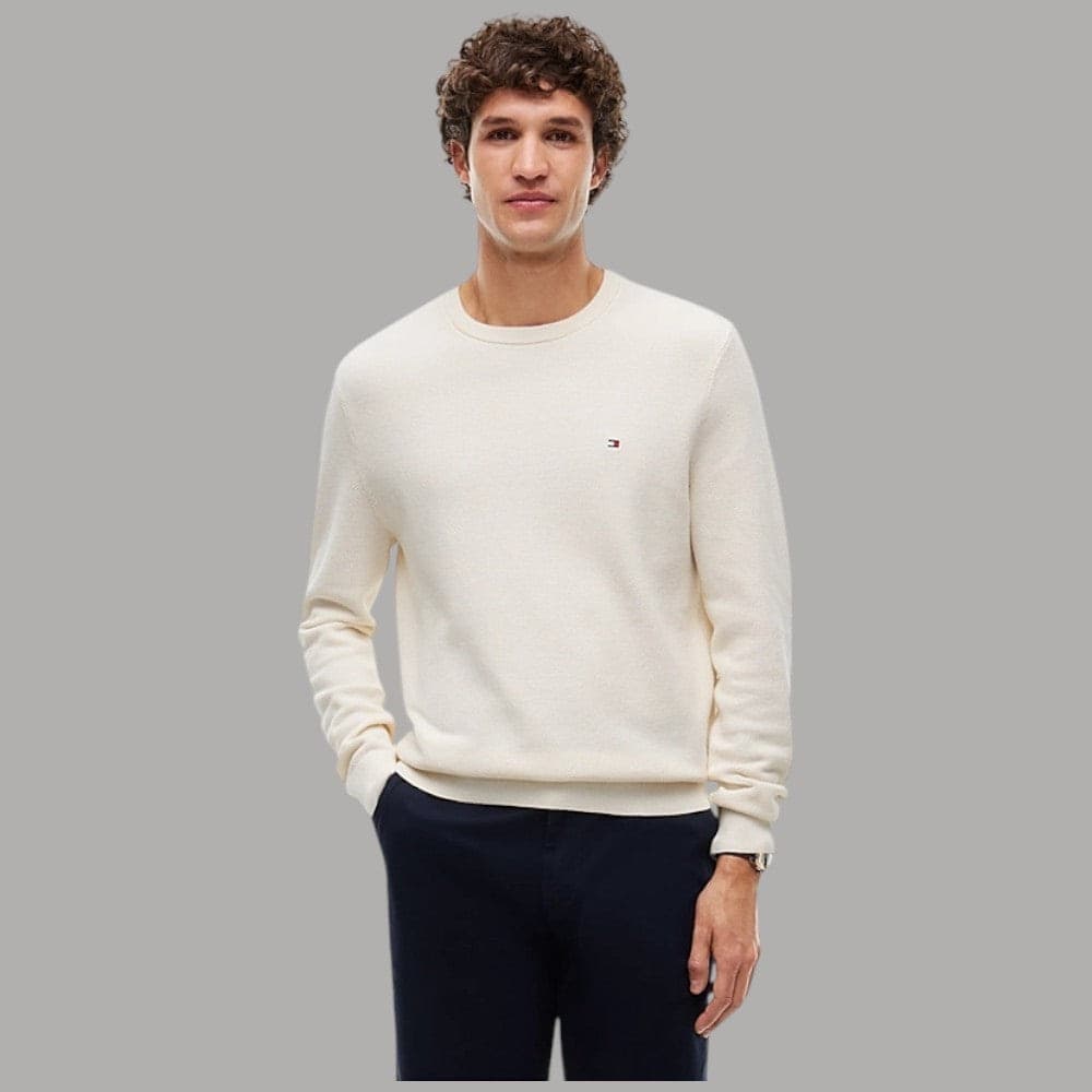 Tommy Hilfiger maglioncino avorio strutturato MW0MW36347Z00 Maglieria Tommy Hilfiger