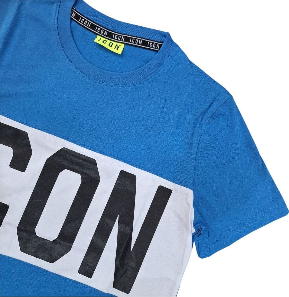 ICON t-shirt blu oceano stipe logo grande ICUS2S5T037 - 2