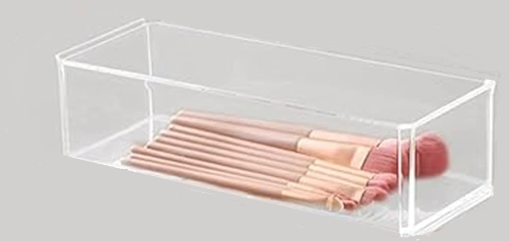 CONTENITORE ORGANIZER PER COSMETICI PORTATRUCCHI TRASPARENTE CON COPERCHIO IN LEGNO 10828 - 7