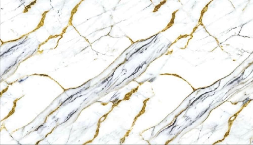 PANNELLO ADESIVO EFFETTO MARMO BIANCO VENATO ORO BLU 120X300CM PARETI PARASCHIZZI STANZA - 2