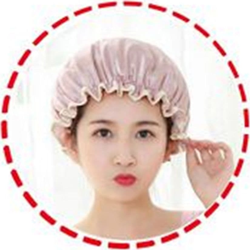 CUFFIA PER DOCCIA BAGNO ELASTICO COLORATA LUCIDA CON BORDINO PROTEGGE CAPELLI 87651 - 3