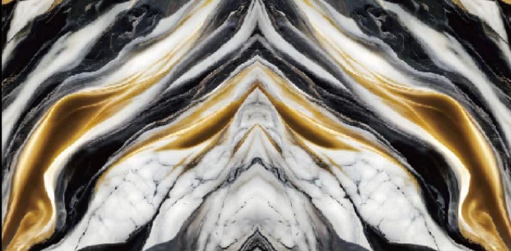 PANNELLO ADESIVO EFFETTO MARMO CON VENATURE NERE BIANCHE ORO 120X300CM PARETI PARASCHIZZI - 2