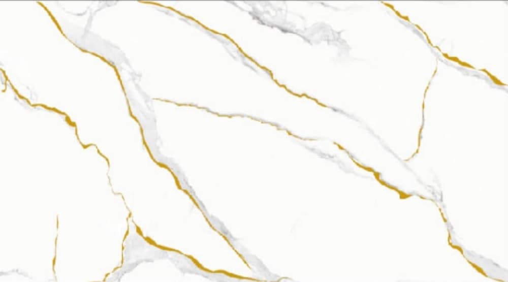 PANNELLO ADESIVO EFFETTO MARMO BIANCO STRIATURE ORO 120X300CM PARETI PARASCHIZZI STANZA - 2