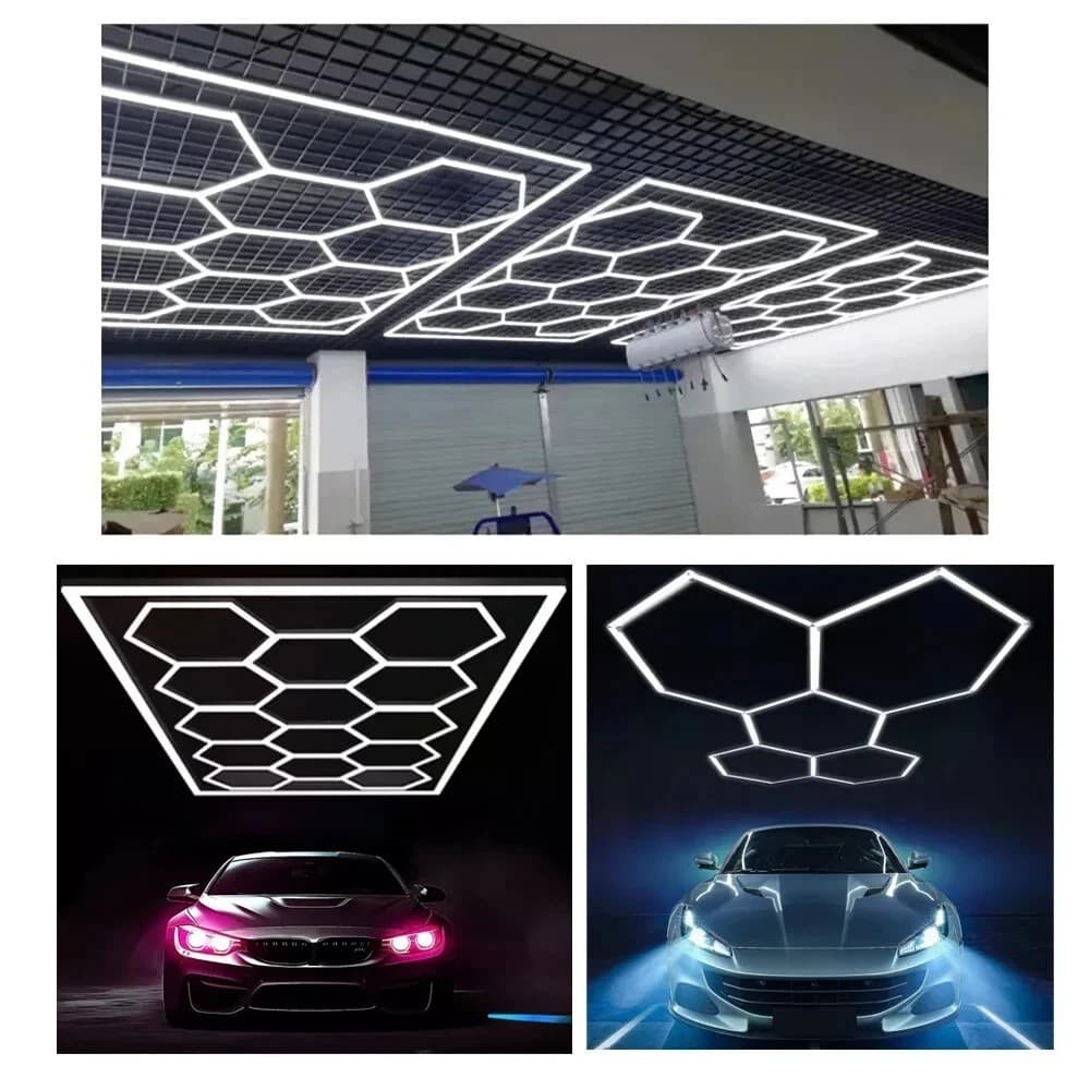 5-14 x lampada LED esagonale officina garage parete soffitto luce illuminazione - 21