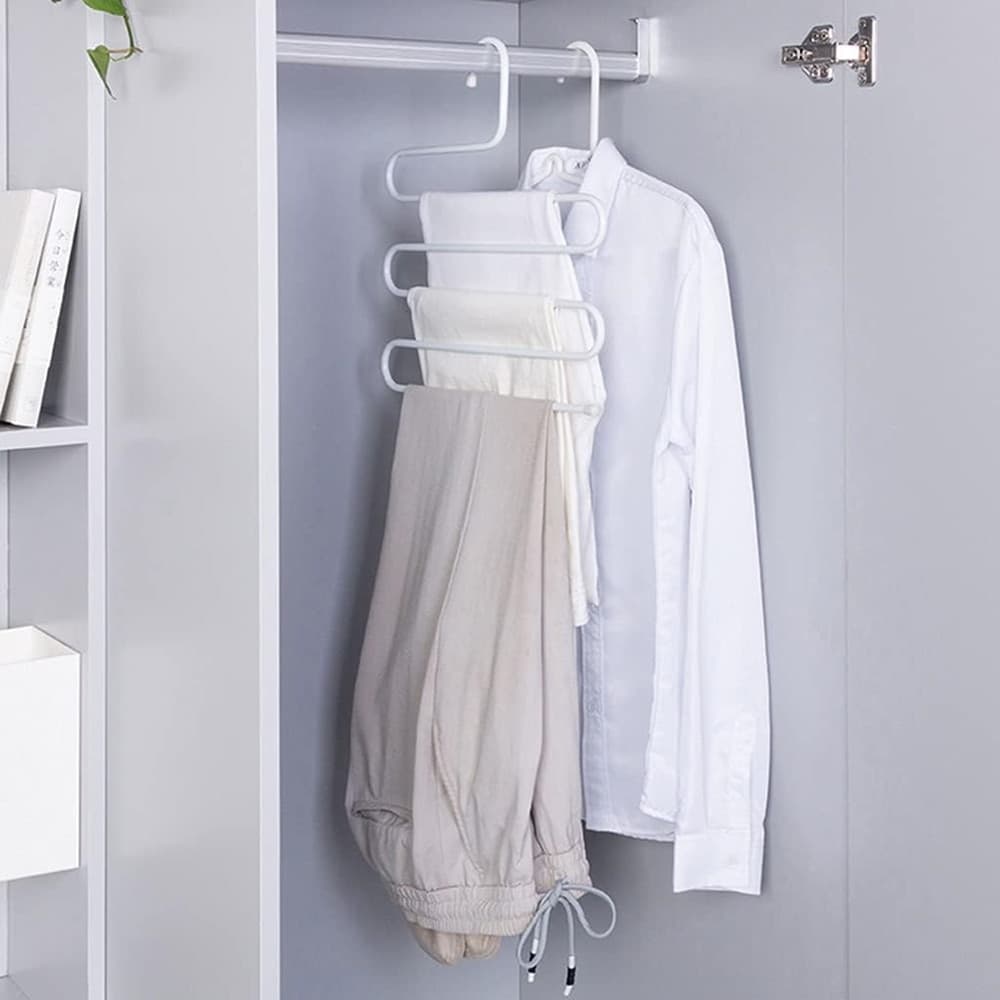 GRUCCIA APPENDI PANTALONI JEANS FORMA A S MULTISTRATO 34X34CM BIANCO SALVASPAZIO 87697 - 8