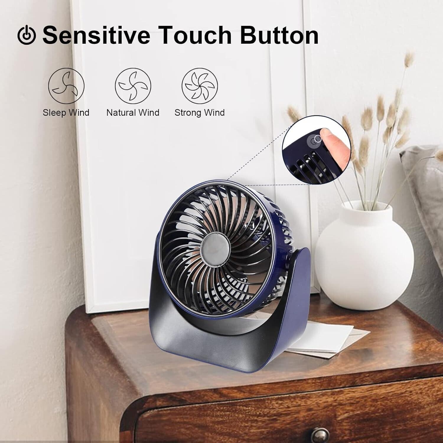 Ventilatore da tavolo USB con vento forte regolabile a 3 velocità in Ventilatori da tavolo CL Store - Battipaglia, commercioVirtuoso.it