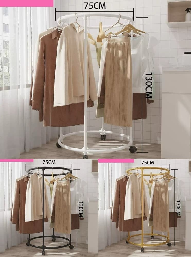 TELAIO CIRCOLARE TONDO CON RUOTE 360° SUPPORTO ROTANTE PER NEGOZIO ABBIGLIAMENTO - 26