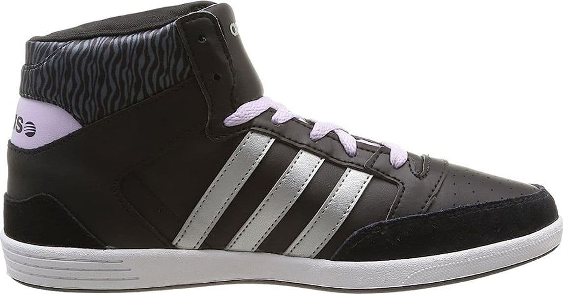 ADIDAS Tennis alte Donna art. HOOPS VL MID W (F97823) in ecopelle Black/Silver/Purple