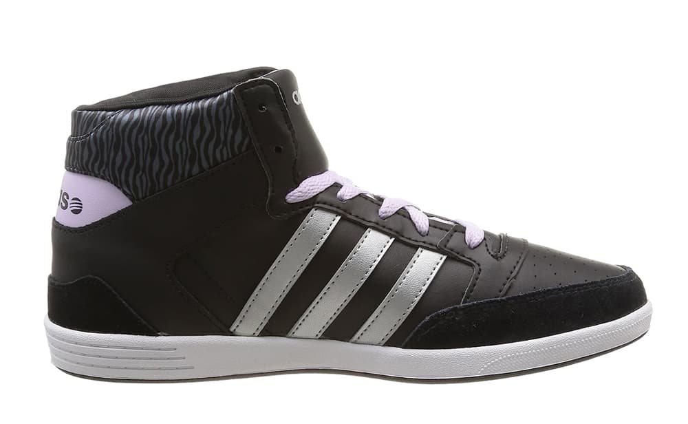 ADIDAS Tennis alte Donna art. HOOPS VL MID W (F97823) in ecopelle Black/Silver/Purple - 8