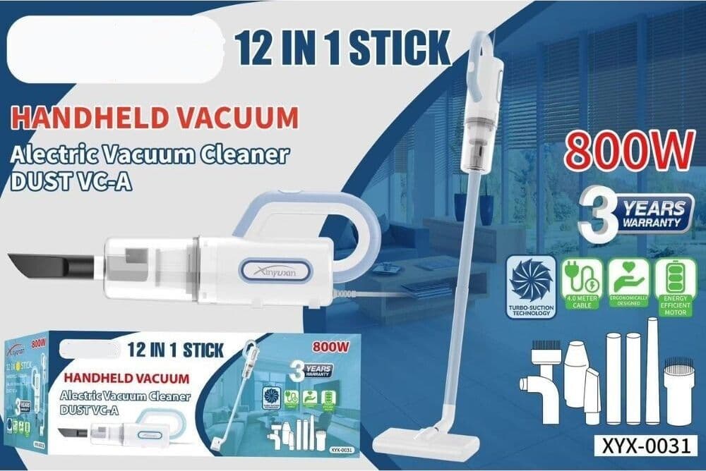 ASPIRAPOLVERE A CAVO SCOPA ELETTRICA SENZA SACCO IMPUGNATURA ERGONOMICA 800W PER PAVIMENTI - 3