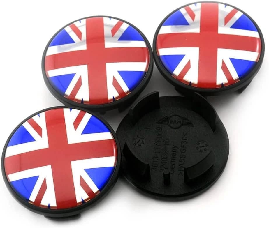 4 Coprimozzo Tappi MINI 54 mm Compatibile Mini COOPER ONE COUNTRYMAN BANDIERA JACK UK ROSSO - 6
