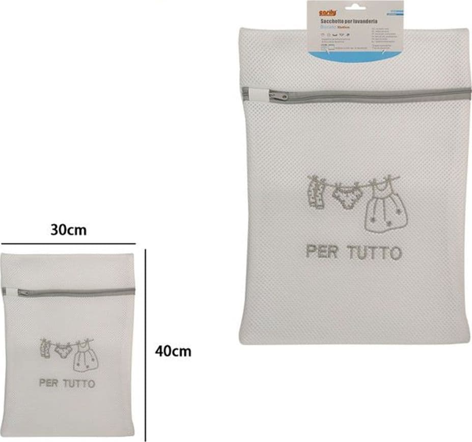 SACCHETTO PER LAVANDERIA LAVATRICE RETE 30X40CM BIANCHERIA INTIMO CALZINI VESTITI 59378 - 2
