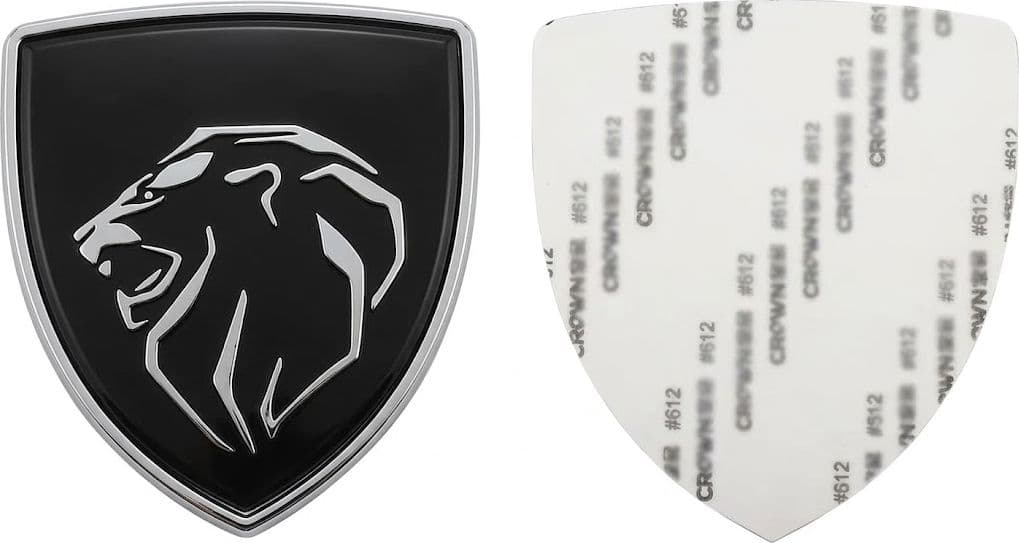 FREGIO ADESIVO 3D PER USO SU PEUGEOT LEONE NERO LUCIDO 6X6.6 ANTERIORE POSTERIORE in Stemmi e decorazioni per auto Solgeny - Besate, commercioVirtuoso.it