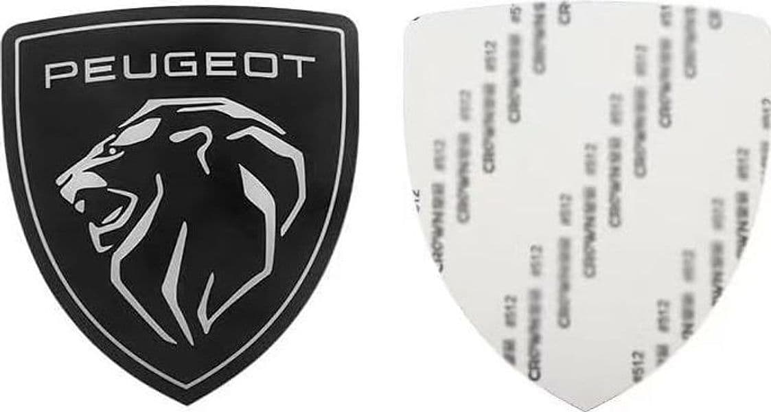 FREGIO ADESIVO 3D PER USO SU PEUGEOT LEONE NERO LUCIDO 6X6.6 ANTERIORE POSTERIORE - 3