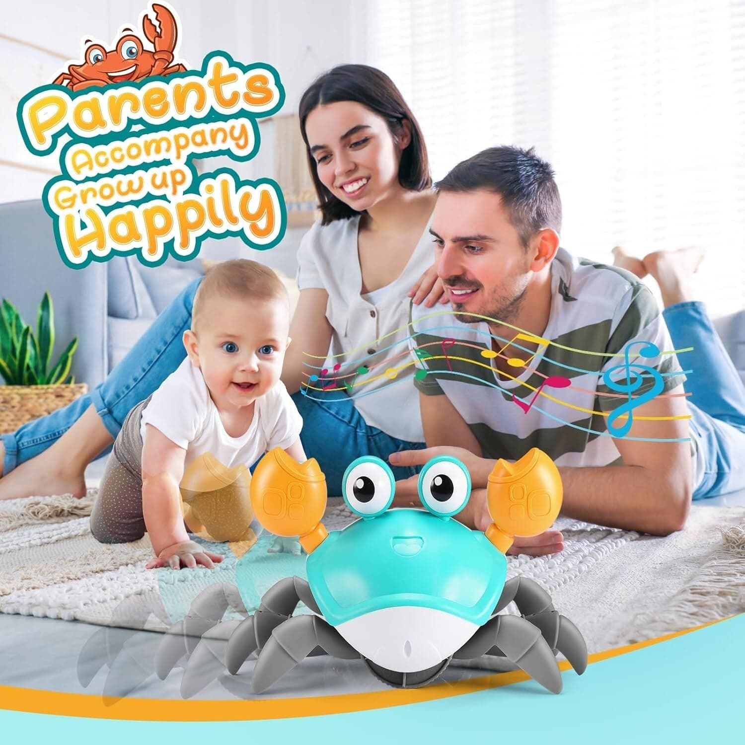 Toyzey Granchio Che Cammina, Giocattoli Bambini 1 Anno Neonato 3-6-9 Mesi - 6