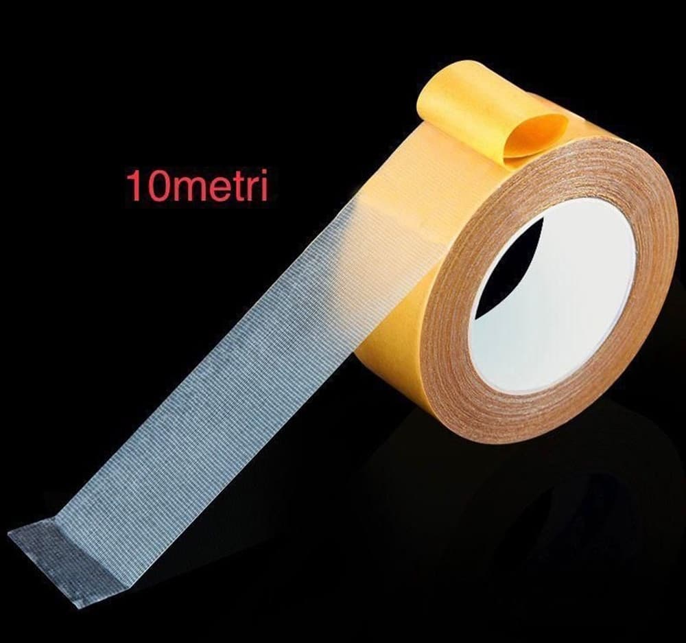 NASTRO ADESIVO IN FIBRA DI VETRO A DOPPIA FACCIATA FORTE FISSAGGIO TAPPETO PELLE 10MTX5CM - 7