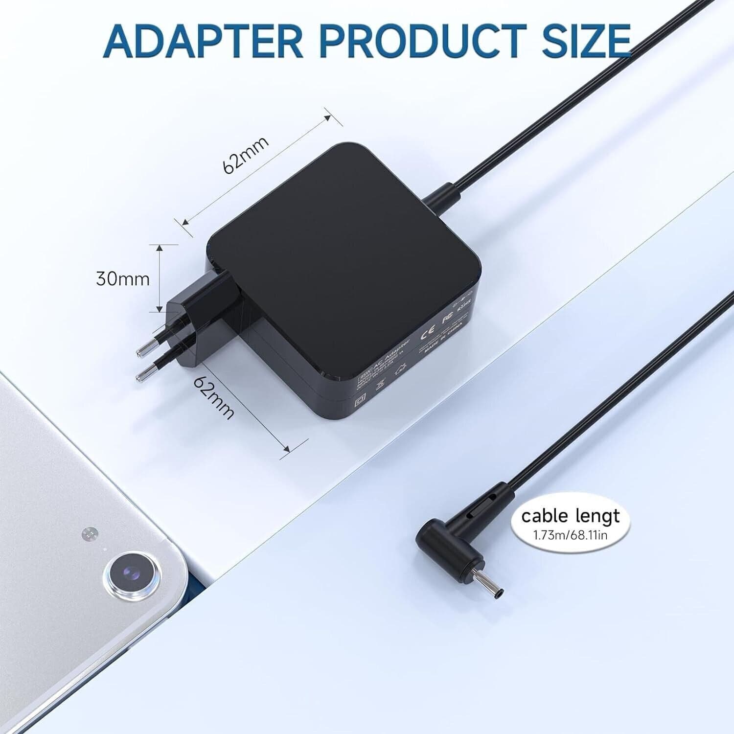 Cavo di ricarica per laptop, adattatore CA da 45 W per Asus Zenbook Flip F541U - 3
