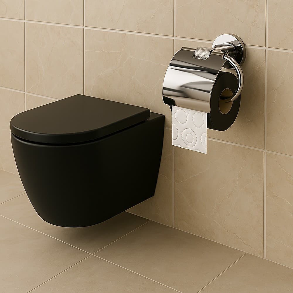 PORTA ROTOLO PER CARTA IGIENICA IN ACCIAIO ACCESSORIO PER ARREDO DA BAGNO 87920 - 5