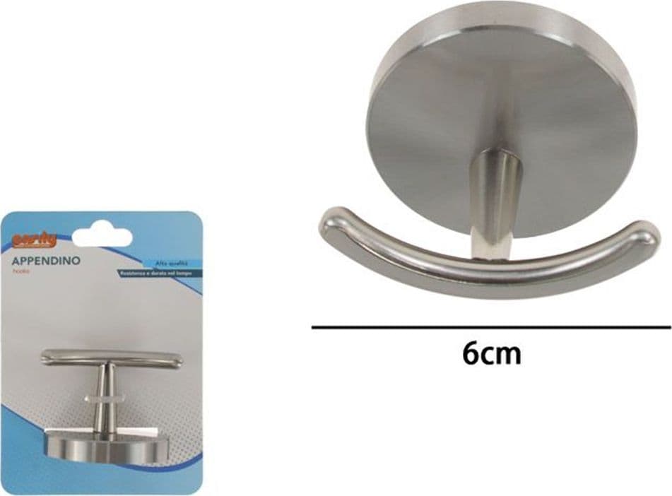 APPENDINO GANCIO PER ACCAPPATOIO ASCIUGAMANI ACCIAIO SATINATO ACCESSORI BAGNO 87904 - 4