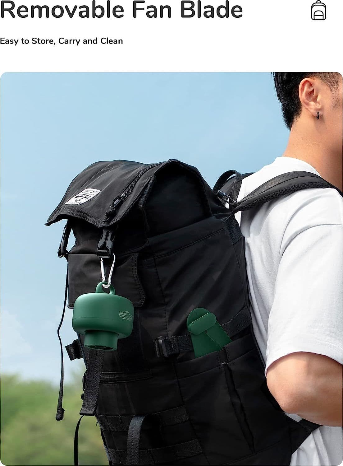 JISULIFE Ventilatore da campeggio 8000mAh Funzionamento a batteria, ricaricabile - 4