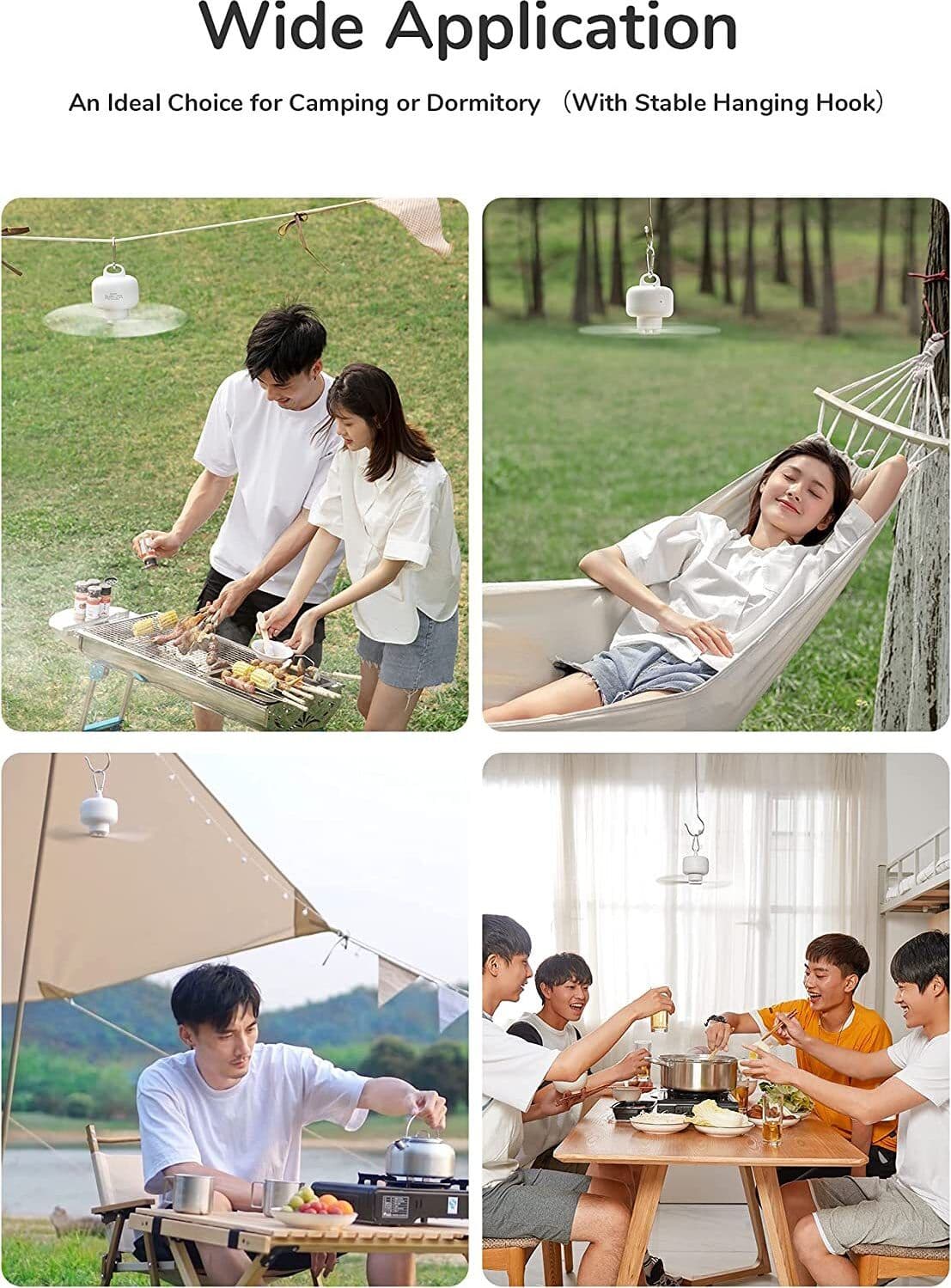 JISULIFE Ventilatore da campeggio 8000mAh Funzionamento a batteria, ricaricabile - 10