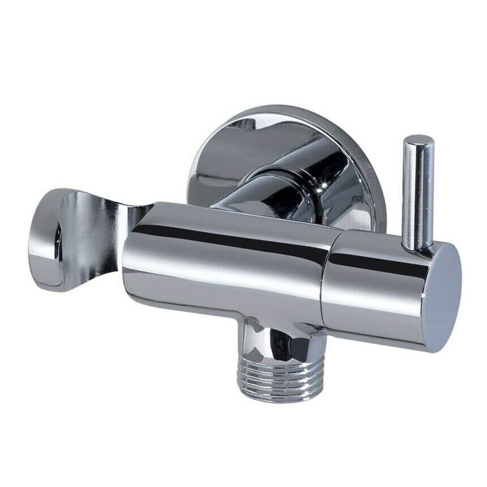 DEVIATORE CON SUPPORTO IN OTTONE PER RUBINETTO ACCESSORIO BAGNO DOCCIA CROMATO TONDO 59505 - 3