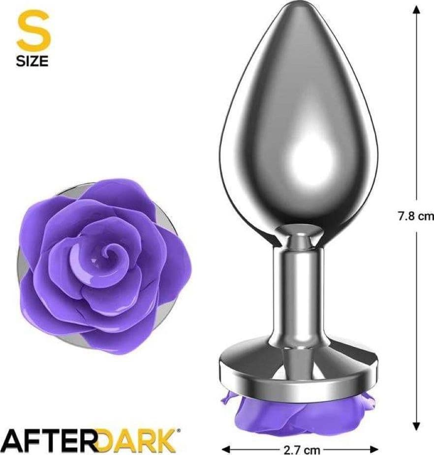 Plug Anale in Metallo taglia S con Rosa Viola - 3