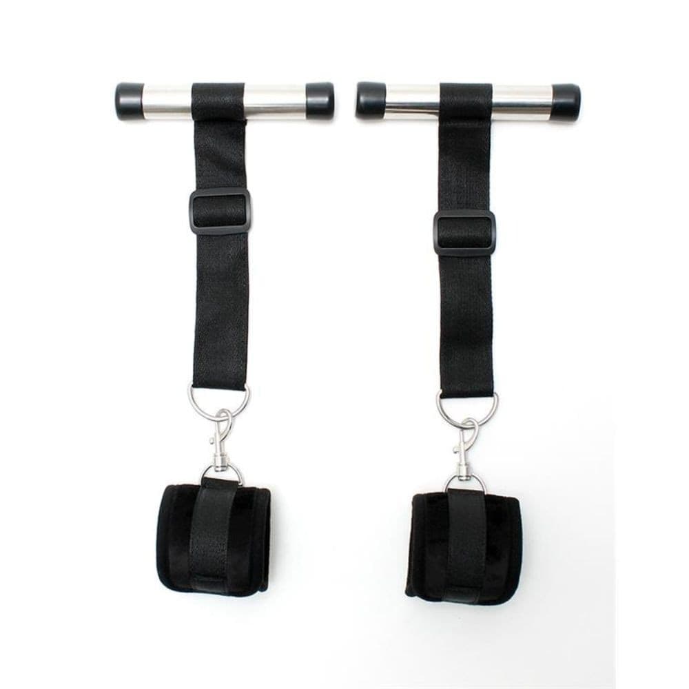 BONDAGE PLAY FERMAPORTA NERO Set Manette restrizioni polsi per Porta - 3