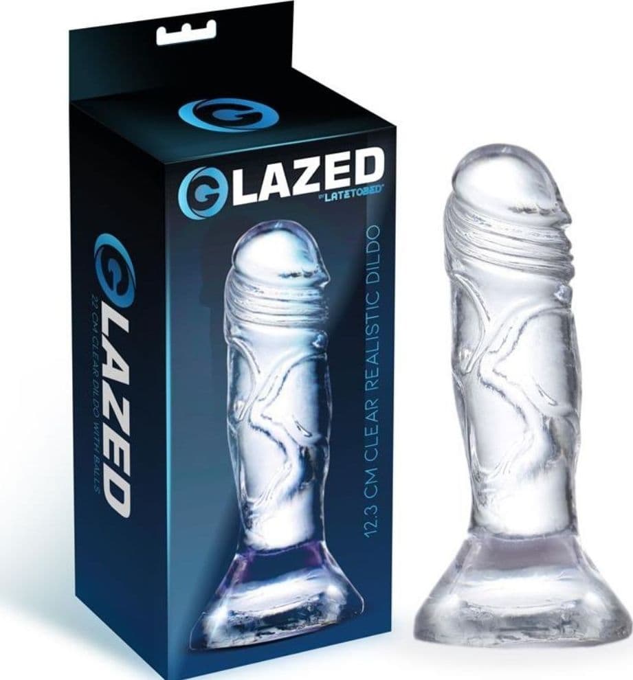 Mini Dildo Ventosa Realistico Trasparente Cristallino GLAZED 12,3cm - 3
