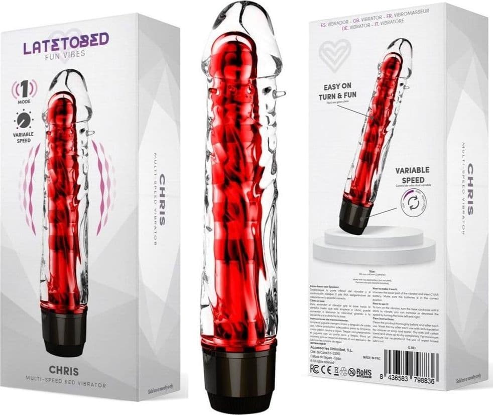 Vibratore vaginale classico CHRIS Multi-speed Rosso - 3