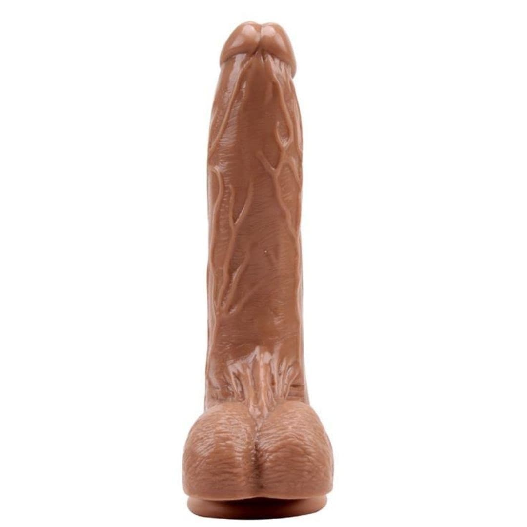 Dildo realistico marrone liquid silicone Moocher 21 cm - 2