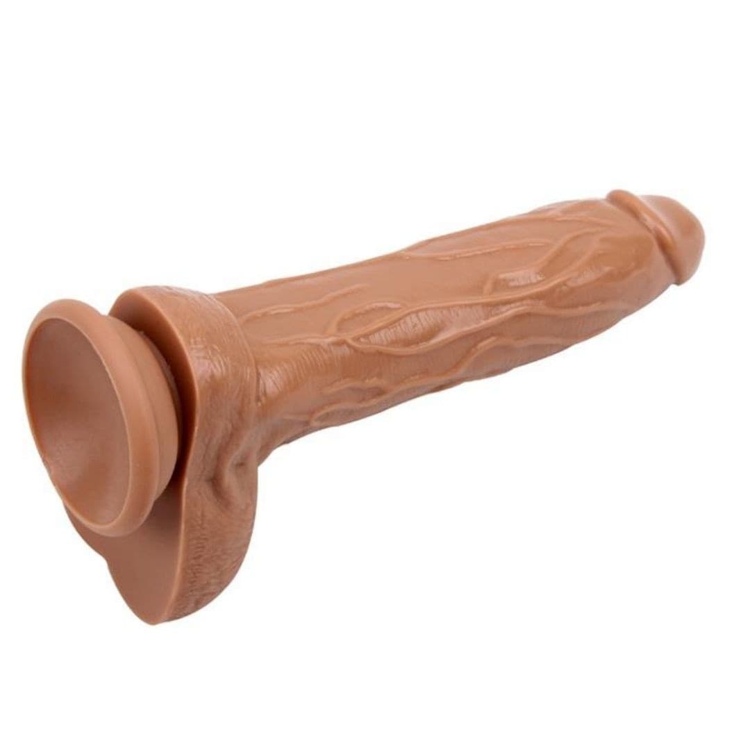 Dildo realistico marrone liquid silicone Moocher 21 cm - 3